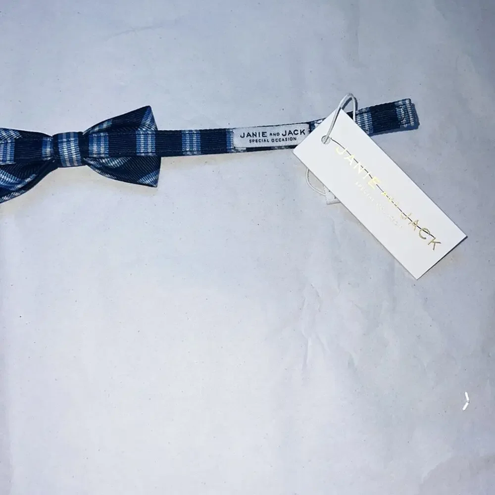 Janie and Jack Navy Striped Bowtie, 0-24 Months - NWT -